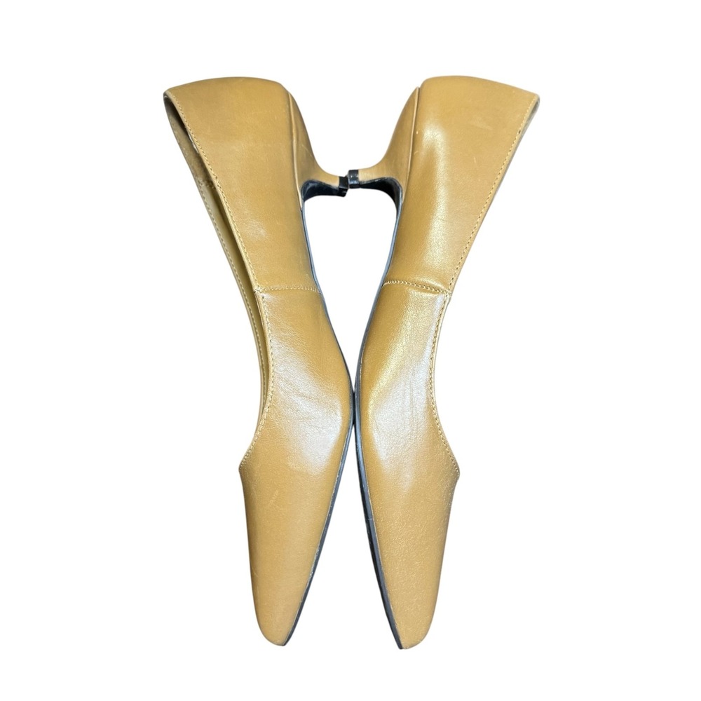 Nine West Ravin Womens 8.5 Beige Leather Pointed Toe Kitten Heel Pumps 26980414 - Picture 5 of 10